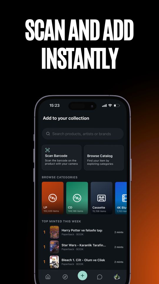 mintboxd ekranı: Tara ve anında ekle